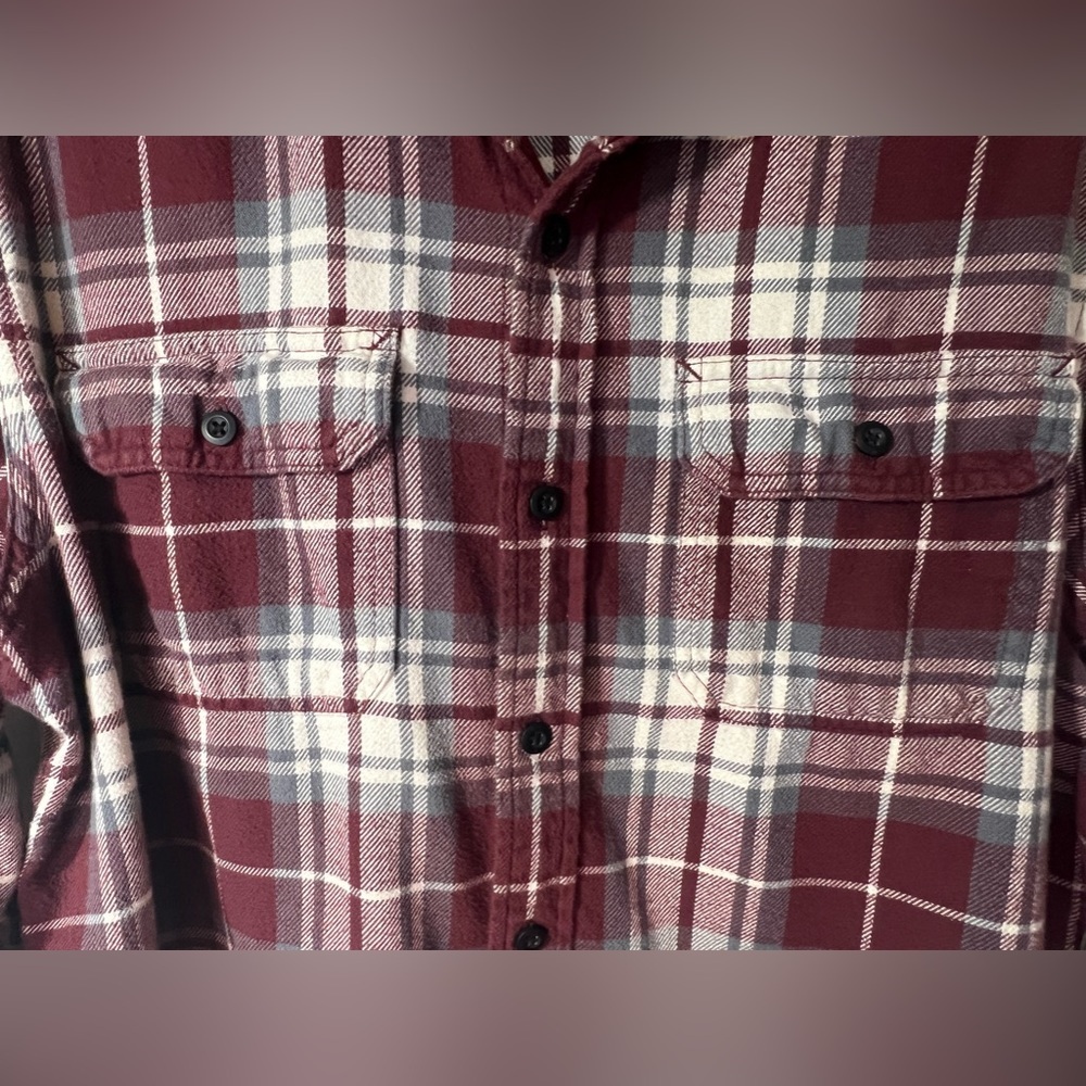 American Eagle Flannel Shirt Long Sleeve Button Down Multicolor 100% Cotton - Picture 4 of 13